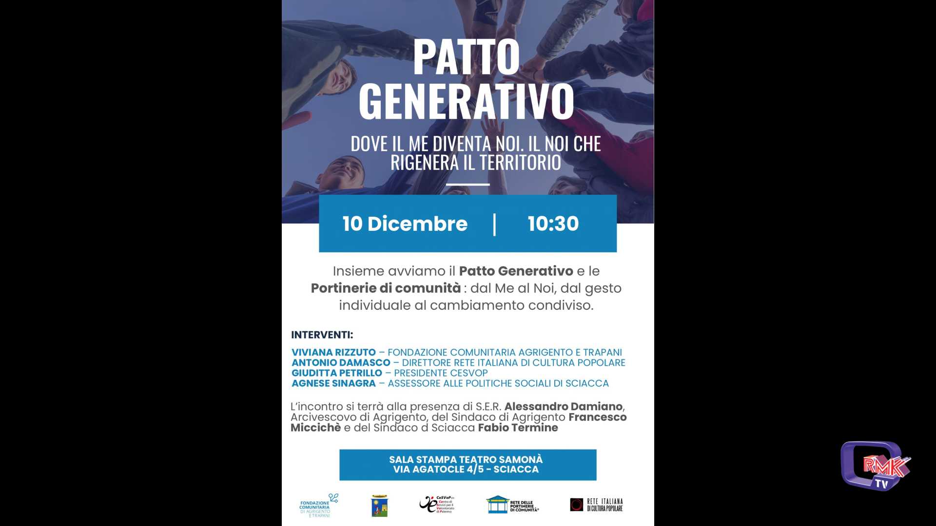 Patto Generativo. Convegno questa mattina al Samonà